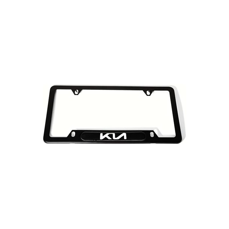 RFUTRNVBC Stainless Steel License Plate Frame Cover Holder ForKia Black
