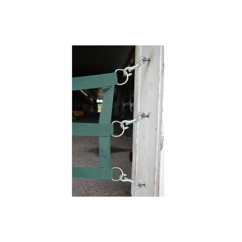 Barn Door Guard, Heavyweight Poly Webbing Stall Barrier, Adjustable, Stainless