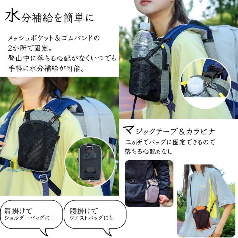 Smartphone Pouch with Carabiner for Backpacks, Belt Pouch, Waterproof, Zipper,