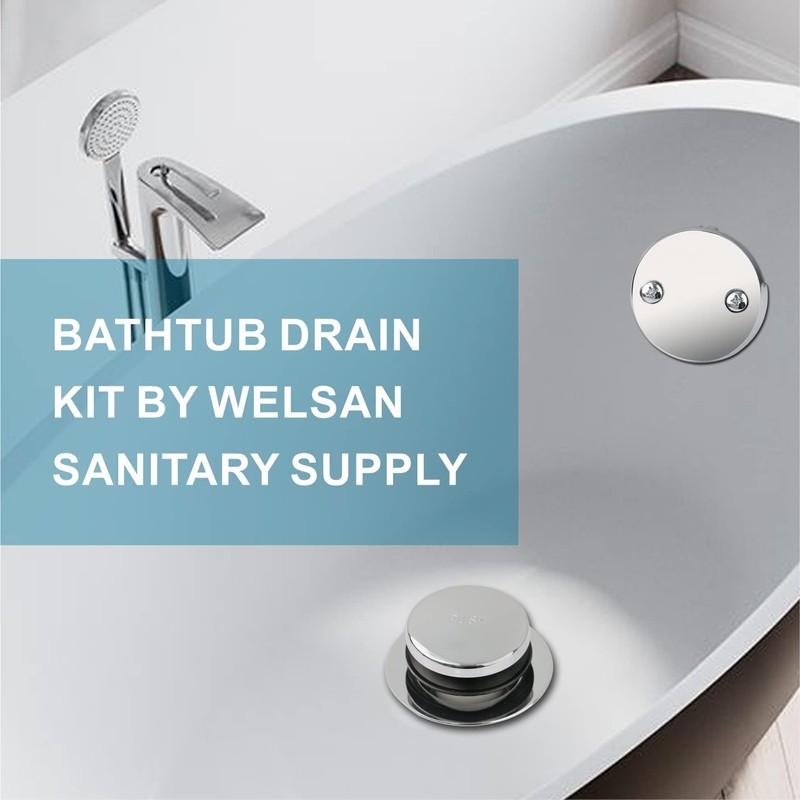 Chrome Bathtub Drain Tip-Toe Two-Hole,Welsan Tub Drain Trim Set Conversion