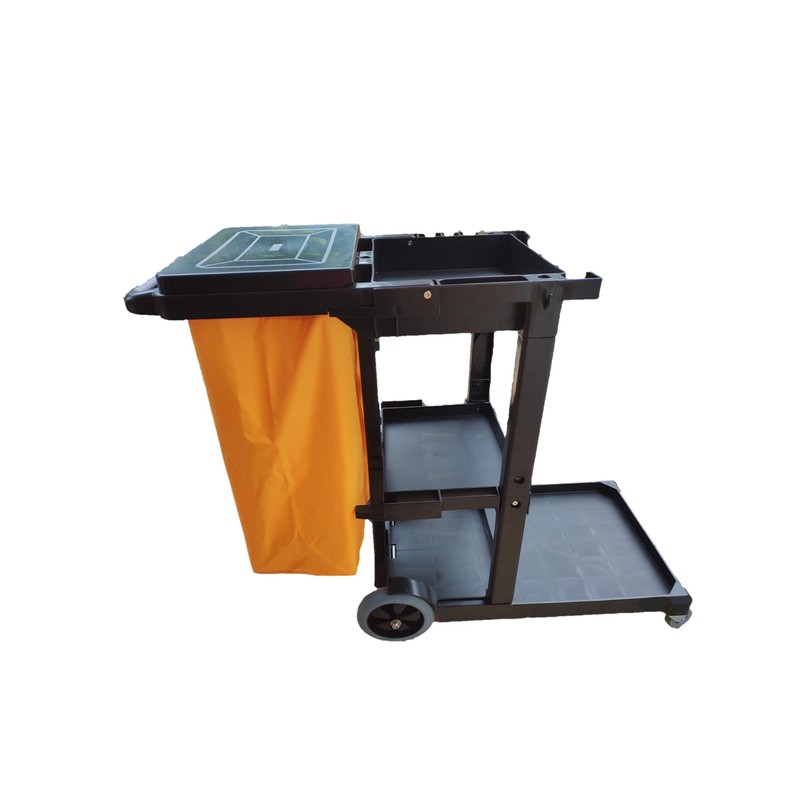 SIMPLI-MAGIC Janitorial Cart, 330 lbs Capacity – 3-Shelf Commercial Housekeeping