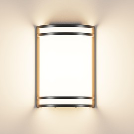 Aipsun Modern Wall Sconces Hardwired Indoor 15W LED Dimmable 3000K 4000K 5000K Black Wall Sconce Lighting for Living Room Hallway Bedroom