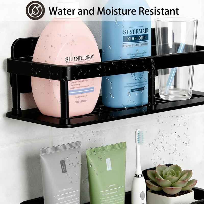 BIUFANTASI 2pc Wall Mounted Floating Shelf, Detachable Storage Rack,No Drill