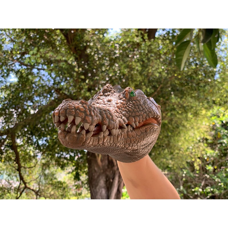 Gemini&Genius Crocodile Hand Puppet Toys Funny & Scared Alligator Head