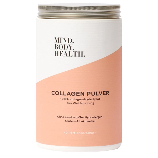 Collagen Powder from Pasture Husbandry, Collagen Hydrolysate Peptides, Type I and II, Tasteless, Made in Germany