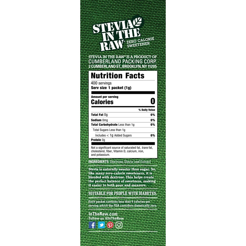 Stevia In The Raw, 400 Count Box