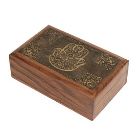 AMERINDIAN Wooden Box 8 x 5 inches Mango Wood Jewelry Organizer Keepsake Treasure Chest Trinket Holder Watch Storage Case Beautifully Handcarved Floral for Home & Decor And Valentine gifting idea