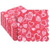 FYSUIMU 100Pcs Valentine's Day Paper Napkins Scalloped Pink Heart Disposable