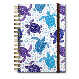 Bansutay Cute Spiral Notebook, Journal for Women, Hardcover Spiral Journal, 5.5 x 8.3 Inches, 120 Pages,100gsm Paper, for Gifts Nurse Teacher Women Office Supplies(Cute turtle)
