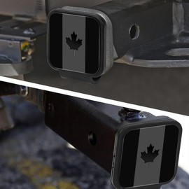Hitch Cover 2 Inch, Trailer Hitch Cover with Canada Flag Design, Black Tow Hitch Cover Trailer Hitch Accessories Truck Accessories Fits for 2inch Receiver Tube - 1 PC
