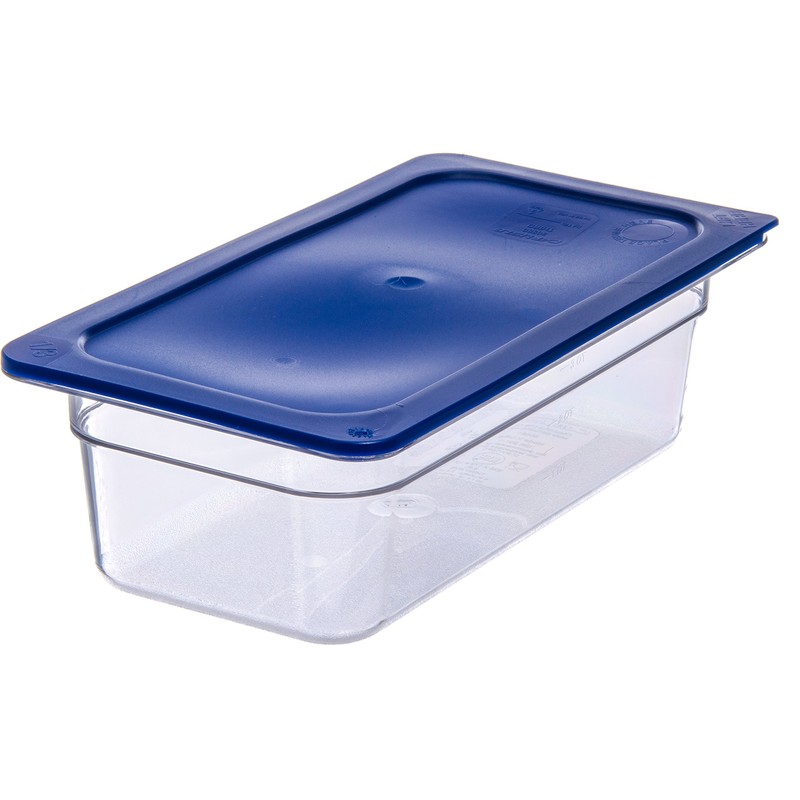 Carlisle 3058060 Smart Lids Third Size Polyethylene Lid, Dark Blue