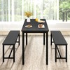Rovibek 43" Dining Table Benches Set for 4, Modern Space
