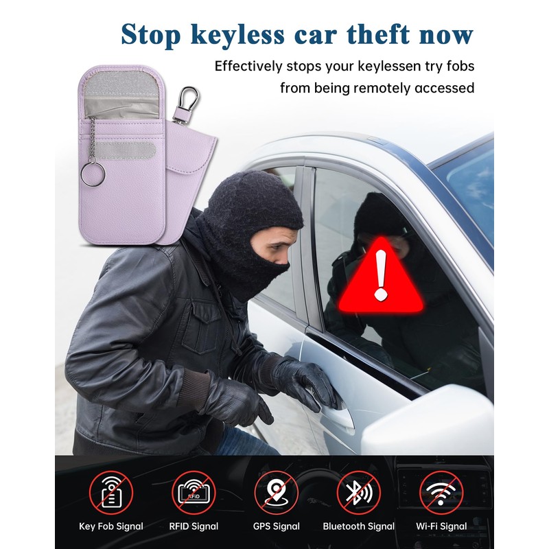 Teskyer 2 Pack Faraday Pouch for Car Keys, Keyless Car