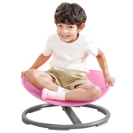 BABAMU Sensory Chair for Kids Autism Sensory Products Sit and Spin Autism Toys Spinning Swivel Chair Training Body Coordination (Pink)