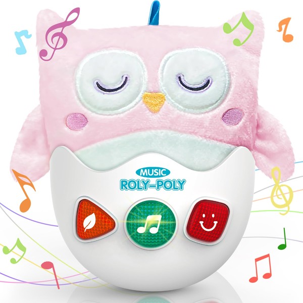 Baby Toys 0-6-12 Months, Plush Owl Musical Toys, Cute Stuffed Animal Infant Toys with Light & Sounds, Roly-Poly Sensory Toy Birthday Gift for Newborn Boys & Girls