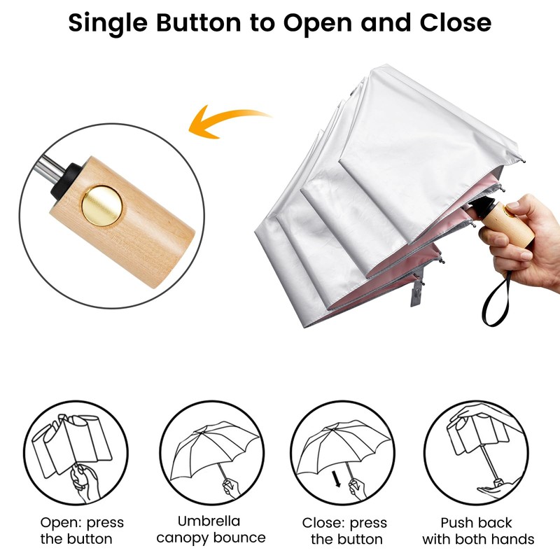 G4Free UPF 50+ UV Protection Travel Sun Umbrella Compact 42