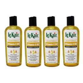 Le Kair Vitamin E Oil Hair & Body Oil - Vegan Formula 3.4 Ounce - 4 Pack