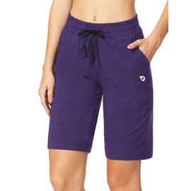 BALEAF Pantalones cortos largos de yoga para mujer con bolsillos profundos