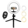 iDance LED Ring Light with Stand, 8", Portable Desk Ring