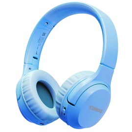KONNAO Kids Headphones Wireless 60H, Foldable On Ear Headphone with MIC, Volume Limiter 85dB/94dB Wireless & Wired Headphones, Over-Ear Headphone for Kid Adult School Online Class Travel, Blue