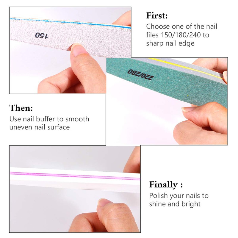 Emery Boards 6 Pieces Professional Double-Sided Nail Files Manicure Acrylic