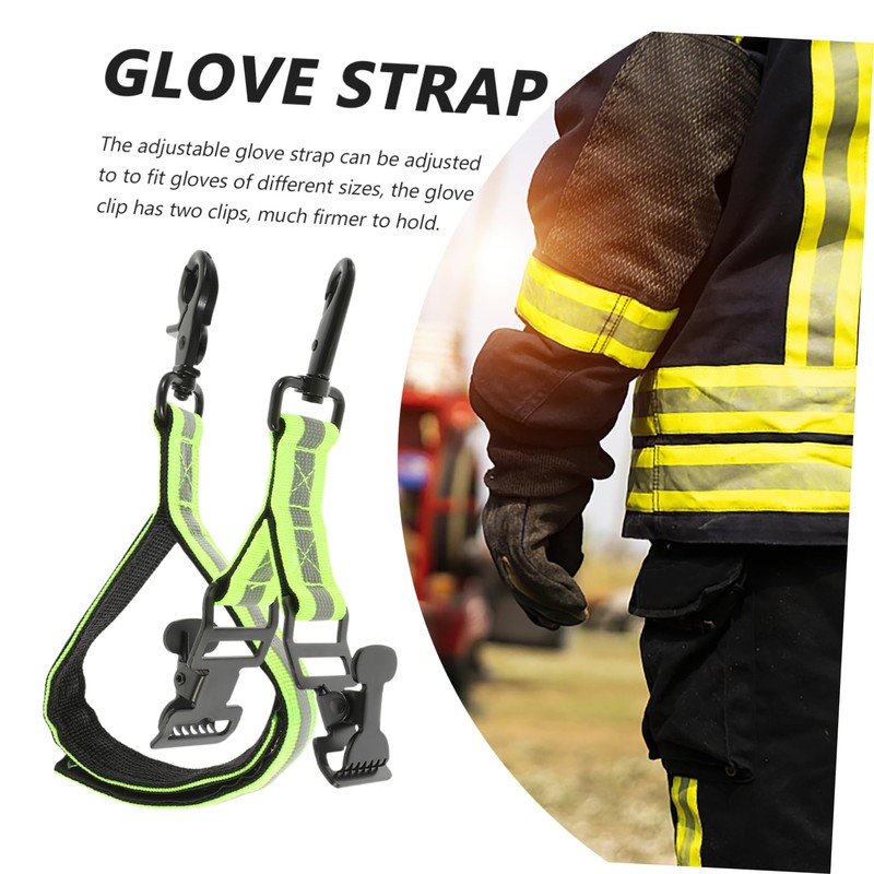 Mobestech Firefighter Glove Clips 2 Pack Reflective Straps Heavy Duty