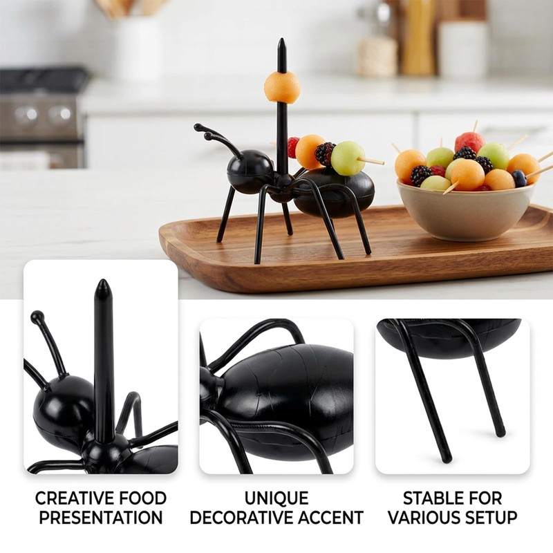 72Pcs Ant Toothpicks, Plastic Ants, Count Fake Ants for Picnic