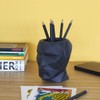 balvi The Head Pen Container Black Geometric Stylized Head Shape