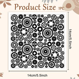 CHGCRAFT Gears Polymer Clay Texture Sheets Geometry Silicone Texture Stamp Clay Texture Mat Modeling Pattern Pad Texture Sheets for Jewelry and Clay Earrings Tools, 5.5x5.5 inch