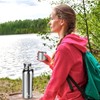Insulated vacuum Thermo Bottle 1000ml/33.8oz with cup Stainless steel coffee