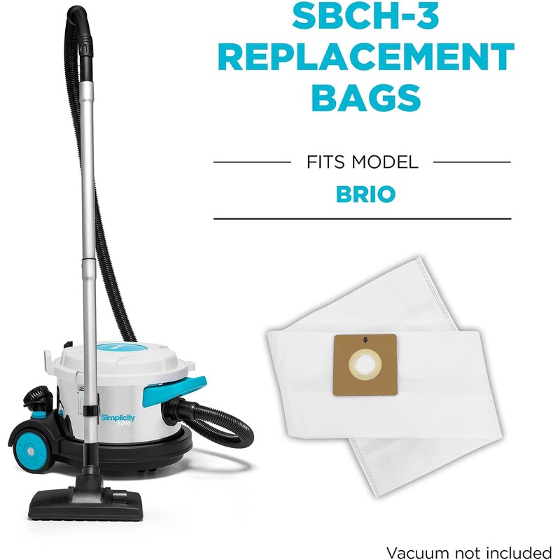 Simplicity SBCH-3 Bolsas de repuesto para aspiradora Brio Canister, bolsas