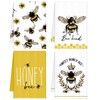Tegeme 4 Pcs Christmas Bee Kitchen Tea Towel Honey Bee