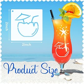 100 Pcs Stencils for Painting on Wood Reusable Stencil Crafts Drawing Templates Holiday Wall Paper for DIY Scrapbook Home 2 x 2 Inch(Hawaiian Style)