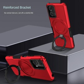 Govmeie Design for Moto G24/G04 Case:Dual Layer Fall Protective Heavy Duty Armor Rugged [Military-Grade] Protective, Ring Holder with Magnetic Kickstand