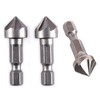 TorSor 3 Pack Countersink Drill Bit Chamfer Bits 6 Flute