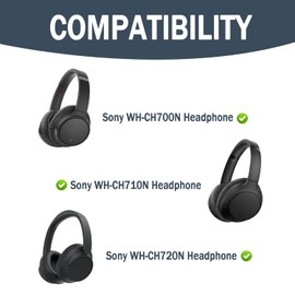 Replacement Ear Pads Cushions for Sony WH-CH700N, WH-CH710N, WH-CH720N Headphones, Earpads Cover, Headset Ear Muffs, Headphone Repair Parts-Titanium