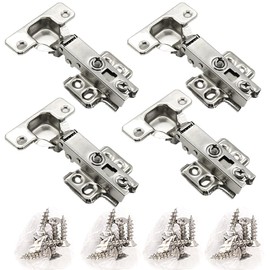 Kitchen Soft Close Cabinet Hinges, Kitchen Cabinet Frameless Hinges,4 Pcs Hydraulic Hinge Hardware Accessories for Cabinets, Wardrobes and Bookcases
