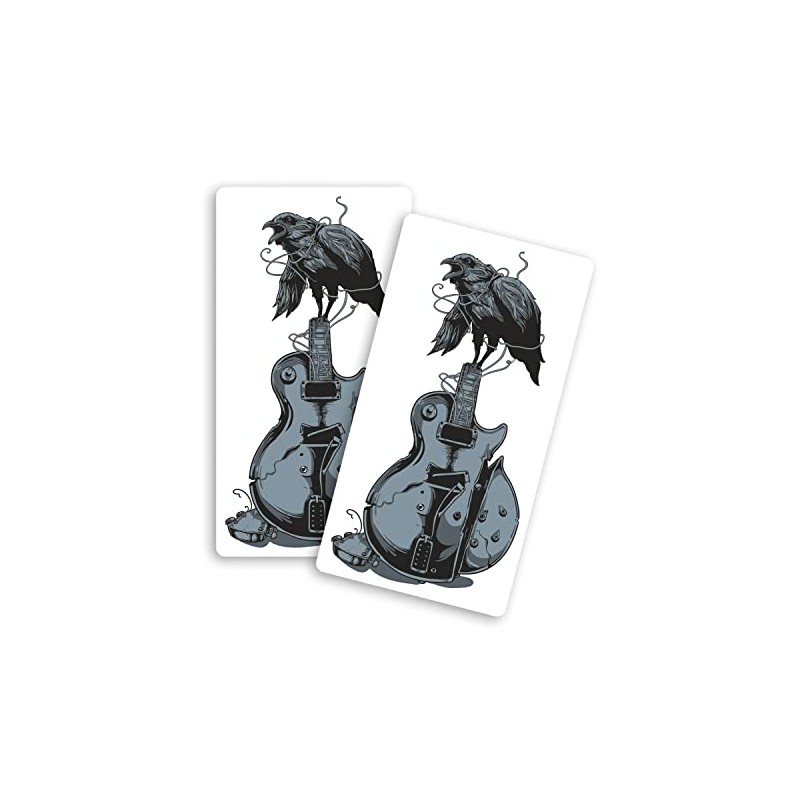 2 x 10cm Black Crow Rock Guitar Vinyl Stickers -