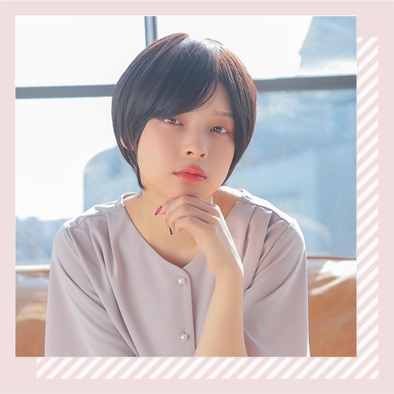 [AQUADOLL(アクアドール)] Wig Short Full Wig Boyish Cool Black Hair Blonde