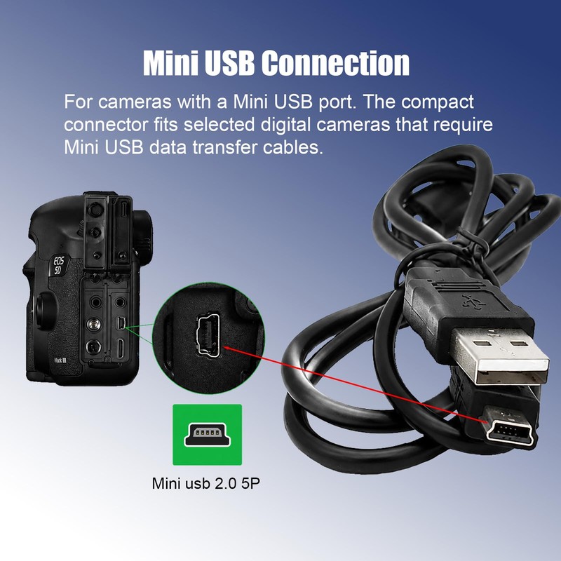 AZJCKEW Mini USB Camera Cable Replacement for Nikon UC-E4 &