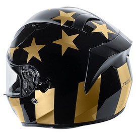 TORC T15 Full Face Motorcycle Helmet with Graphic, Gloss Black Golden Time, Small