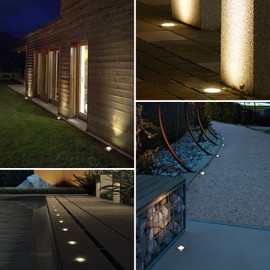 BOJA Lampara Empotrado LED para Piso, Spot Empotrable para Piso Exterior, Luces Impermeables Ip67 para Jardín, 3w Lampara Calido, 110V-220V, para Jardín, Patio, Entrada, Cubierta, Luces de Camino