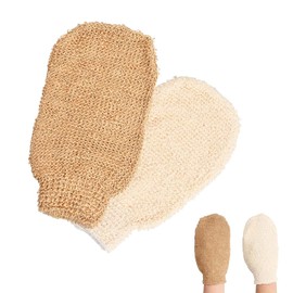 Pack of 2 Shower Gloves, Body Exfoliating Glove, Cotton Scrub Glove, Double-Sided Shower Gloves, Shower Scrubbing Gloves, Exfoliating Tools for Men, Women, Children