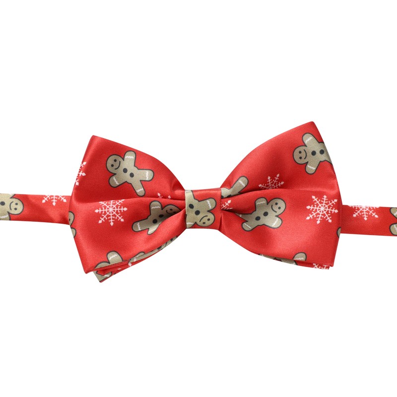 Komonee Christmas Bow Tie Red Gingerbread Xmas Colourful Novelty Funny