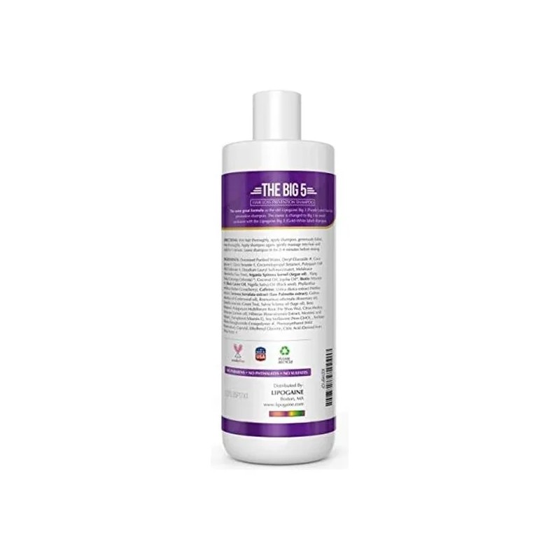 Lipogaine Big 5 Champú Estimulante Del Cabello Totalmente Na