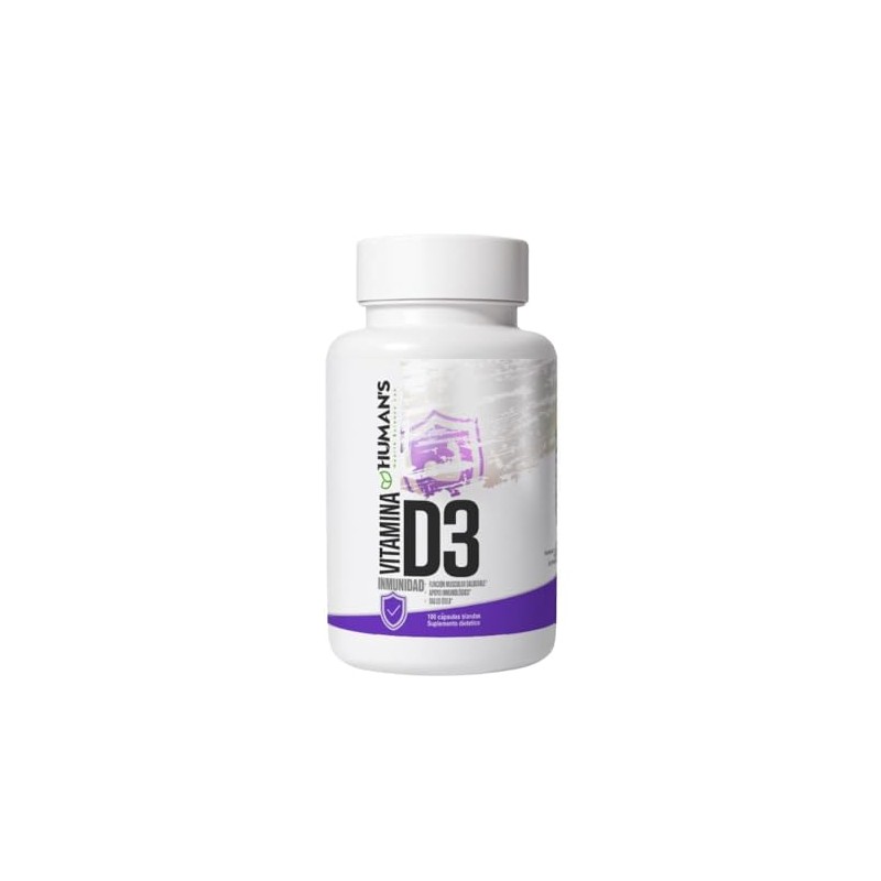 HUMANS HEALTH Vitamina D3 (Colecalciferol), 100 Cápsulas Softgel de Alta