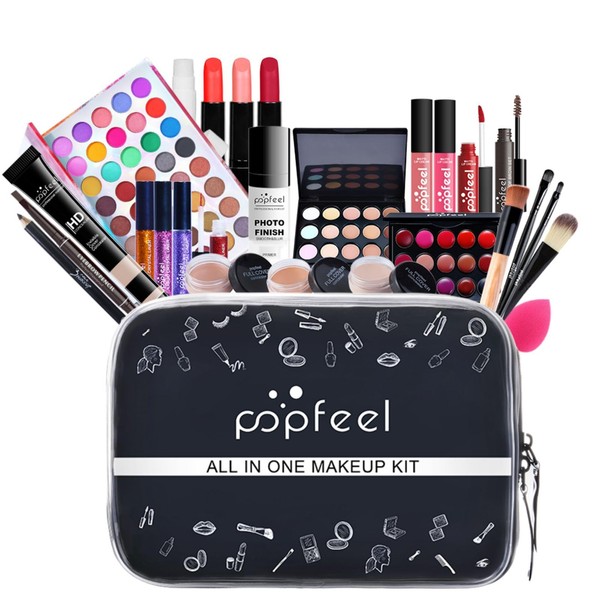 FantasyDay 28 Pieces Multifunctional Exquisite Cosmetic Gift Set Makeup Kit for Face, Eyes and Lips - Christmas Makeup Set with Concealer Cream Eyeshadow Lipstick Lip Gloss Cosmetic Brush