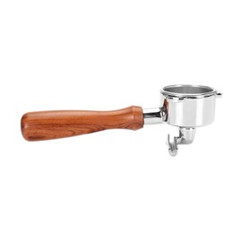 DIBTSA 54mm Portafilter Compatible with Breville RM-BES870XL, BES878BSS, BES840XL, BES840CBXL, BES840BSXL, BES810BSS, Double Spouts 3 Ears, Stainless Steel Head and Filter Basket and Wood Handle