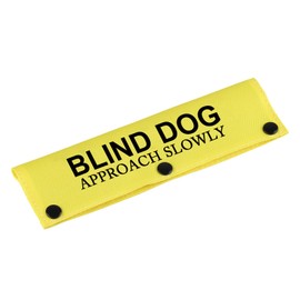 Visual Impairment Dog Leash Sleeve Blind Dog Approach Dog Leash Wrap Sleeve Alert Tag Pet Birthday Gift (BLIND SLOWLY-YE Sleeve)