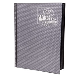 Monster Binder - 9 Pocket Trading Card Album - Holofoil Gray - Holds 360 Yugioh, Magic, and Pokemon Cards